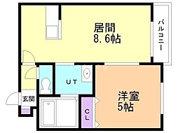 札幌市豊平区美園十条5丁目マンション 1LDKの間取図画像