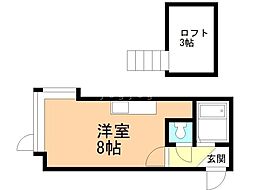 ロイヤルハイツ平岸 ワンルームの間取図画像