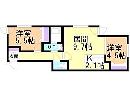 セピアガーデン豊平 2LDKの間取図画像