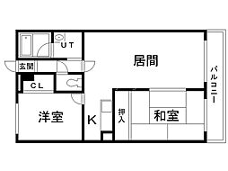 エル・ハイム 2LDKの間取図画像