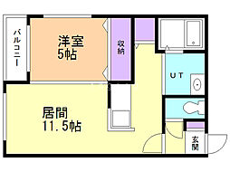 モルティーニ平岸 1LDKの間取図画像