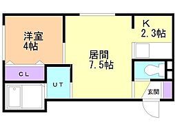 AURA 1LDKの間取図画像