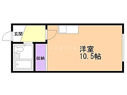 月寒パークハイツ ワンルームの間取図画像