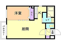フォンテーヌ福住 1LDKの間取図画像