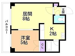 セントポーリア参番館 1LDKの間取図画像