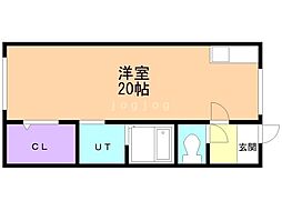 サンピア3丁目館 ワンルームの間取図画像