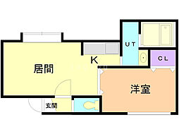 アンジェロルーナ 1LDKの間取図画像
