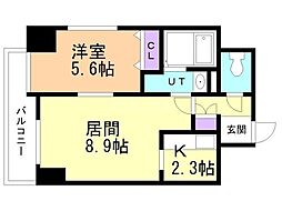 パーチェ豊平公園 1LDKの間取図画像