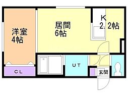 グランド中の島 1LDKの間取図画像