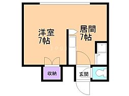 マリオンコート・ビスタ美園 1DKの間取図画像