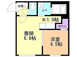 インフィニティ美園 1LDKの間取図画像