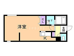 コムズ平岸 ワンルームの間取図画像