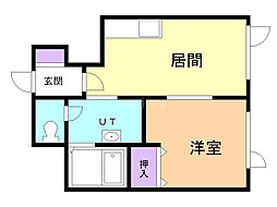 サンビレッヂ藤野 1DKの間取図画像