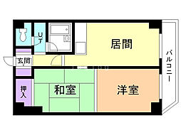プラザコート 2LDKの間取図画像