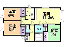 アルトーレ藻岩 3LDKの間取図画像