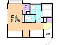 札幌市豊平区豊平四条13丁目マンション 1Kの間取図画像