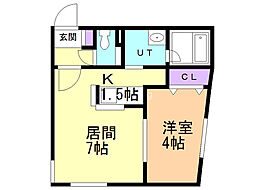 ラフィーネ平岸公園 1DKの間取図画像