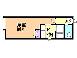 クリエイト旭町A 1Kの間取図画像