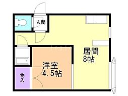 かもめハウス 1LDKの間取図画像