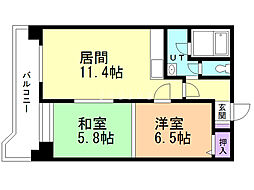 グリーンヒルシャトー 2LDKの間取図画像