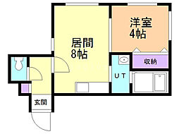 リデーレ菊水 1LDKの間取図画像