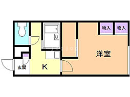 レオパレスヴィル 1Kの間取図画像
