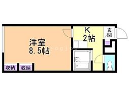 レオパレスメイフラワー清田 1Kの間取図画像