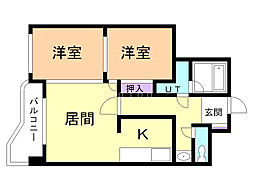 メゾンド・ブーケパーク 2LDKの間取図画像