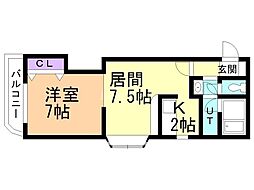 Betula澄川 1LDKの間取図画像