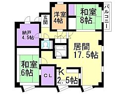 アロンハイツ 3SLDKの間取図画像