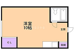パークコート中の島 ワンルームの間取図画像