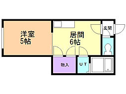 ホワイトビラ230 1DKの間取図画像