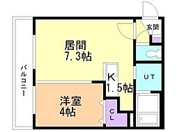 TSUBAKISQUARE静修学園前 1LDKの間取図画像