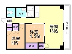 第78松井ビル 2LDKの間取図画像