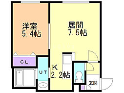 シティレジデンス平岸 1LDKの間取図画像