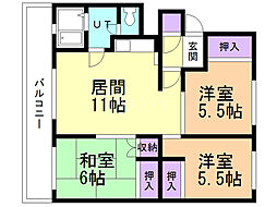 テレパレス藻岩下34条 3LDKの間取図画像