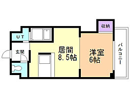 フェアフィールド菊水 1LDKの間取図画像