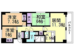 アーバンプラザサワダ 3LDKの間取図画像