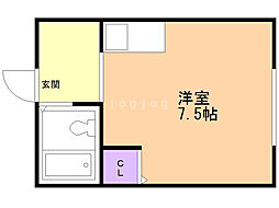 サンシャイン西岡 ワンルームの間取図画像