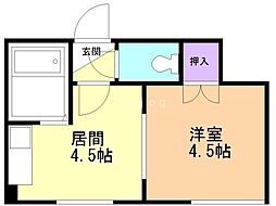 レジデンス水車町 ワンルームの間取図画像
