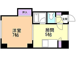 ルピナス南平岸 1DKの間取図画像
