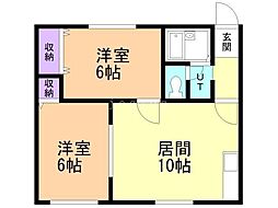 ローレルハイツしらかば 2LDKの間取図画像