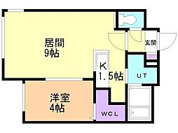 RAFFINE中島公園PREMIUM 1LDKの間取図画像