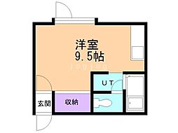 ベルノール文京台 ワンルームの間取図画像