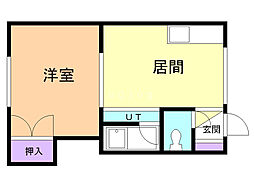 ハイツこまどりA 1DKの間取図画像