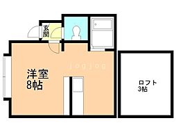 ラヴィ江別 ワンルームの間取図画像