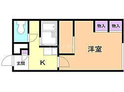 レオパレスサンインレット5 1Kの間取図画像