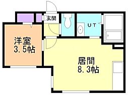 KENT collection野幌駅前 1LDKの間取図画像