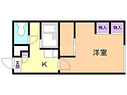 レオパレスファミリア3 1Kの間取図画像