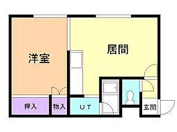 コーポエイト&エイト 1DKの間取図画像